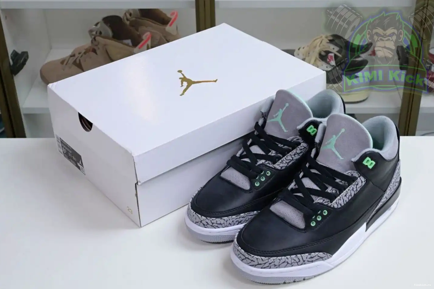 Kimikick Jordan Air 3 Green Glow 0514